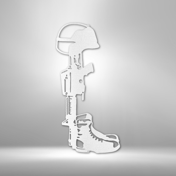 Fallen Soldier Memorial Steel Sign Laser Cut Powder Coated Home & Office Metal W
